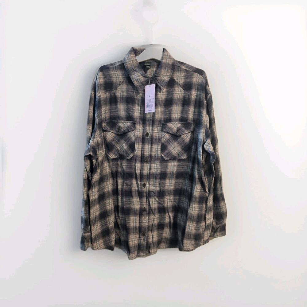 Wild Fable Oversized Boyfriend Fit Flannel Junior Size Medium Target NEW - Picture 1 of 5